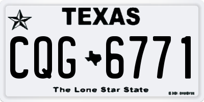 TX license plate CQG6771