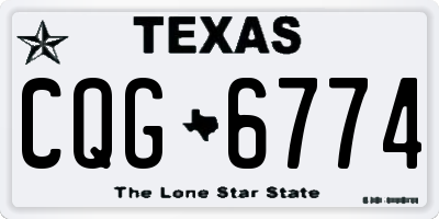 TX license plate CQG6774