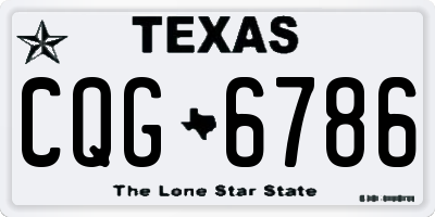 TX license plate CQG6786