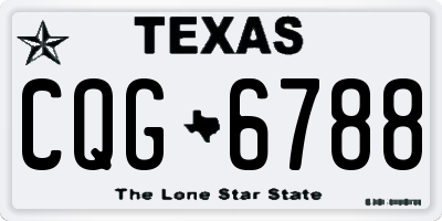 TX license plate CQG6788