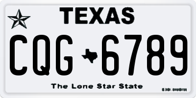 TX license plate CQG6789