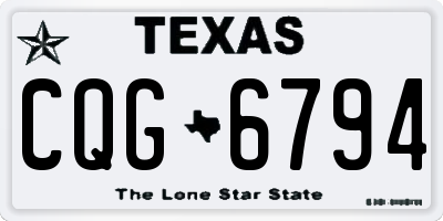 TX license plate CQG6794