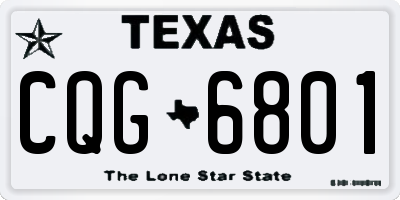TX license plate CQG6801