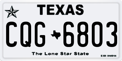 TX license plate CQG6803