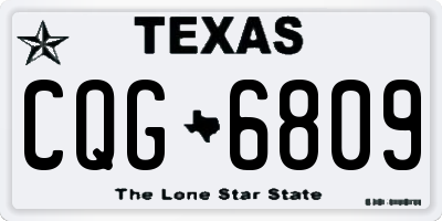 TX license plate CQG6809