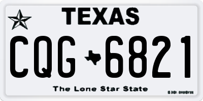 TX license plate CQG6821