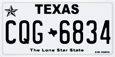 TX license plate CQG6834
