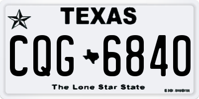 TX license plate CQG6840