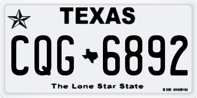 TX license plate CQG6892