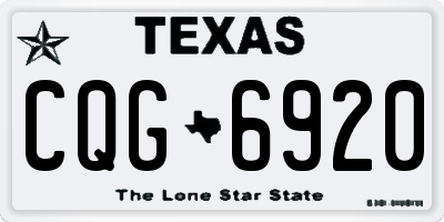 TX license plate CQG6920