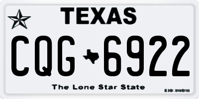 TX license plate CQG6922