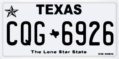 TX license plate CQG6926