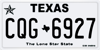 TX license plate CQG6927