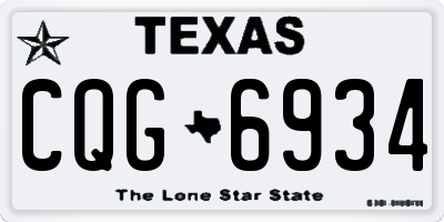 TX license plate CQG6934