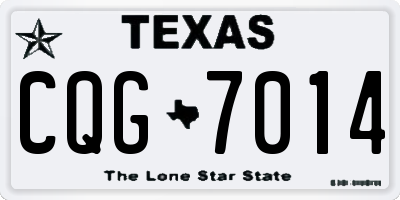 TX license plate CQG7014