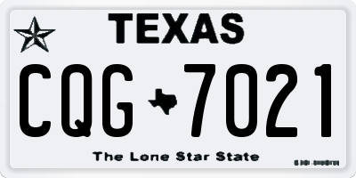 TX license plate CQG7021