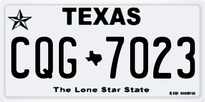 TX license plate CQG7023