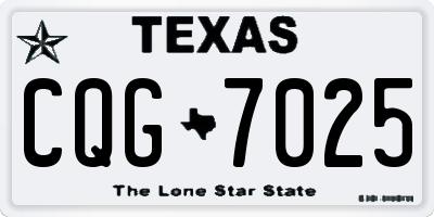 TX license plate CQG7025