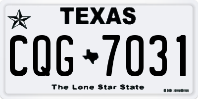 TX license plate CQG7031