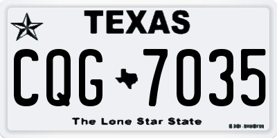 TX license plate CQG7035