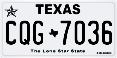 TX license plate CQG7036