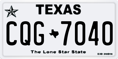 TX license plate CQG7040