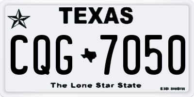TX license plate CQG7050