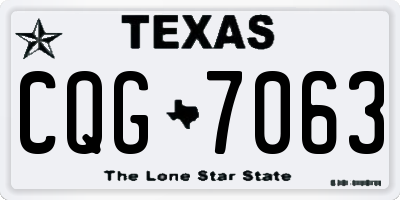 TX license plate CQG7063