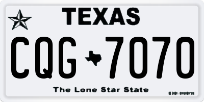TX license plate CQG7070