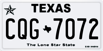 TX license plate CQG7072