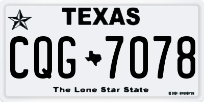 TX license plate CQG7078