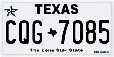 TX license plate CQG7085