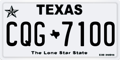 TX license plate CQG7100