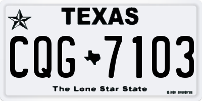 TX license plate CQG7103