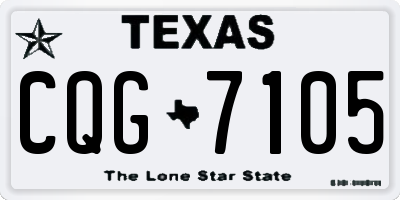 TX license plate CQG7105