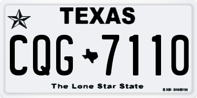 TX license plate CQG7110