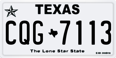 TX license plate CQG7113
