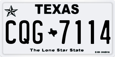 TX license plate CQG7114