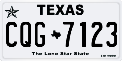 TX license plate CQG7123