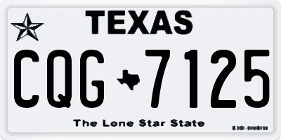 TX license plate CQG7125