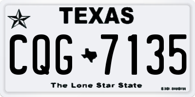 TX license plate CQG7135