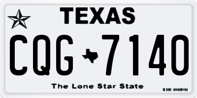 TX license plate CQG7140