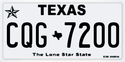 TX license plate CQG7200