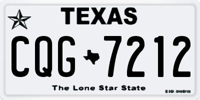 TX license plate CQG7212