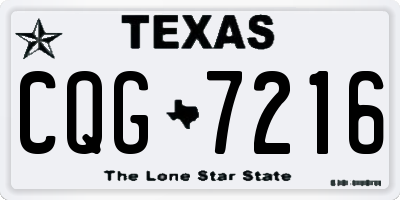 TX license plate CQG7216
