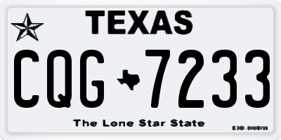 TX license plate CQG7233