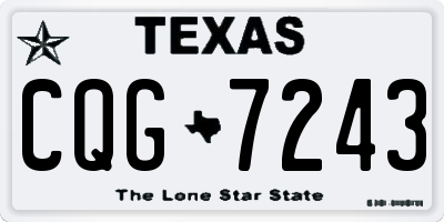 TX license plate CQG7243