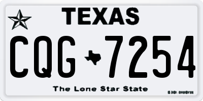 TX license plate CQG7254
