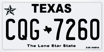TX license plate CQG7260