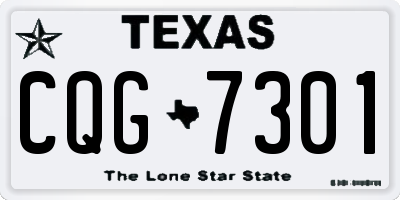 TX license plate CQG7301